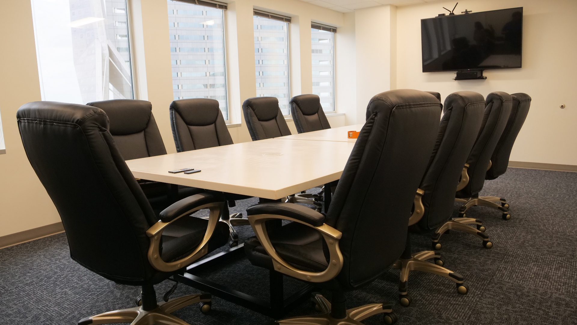 Webb Family Law primary conference room in Dallas