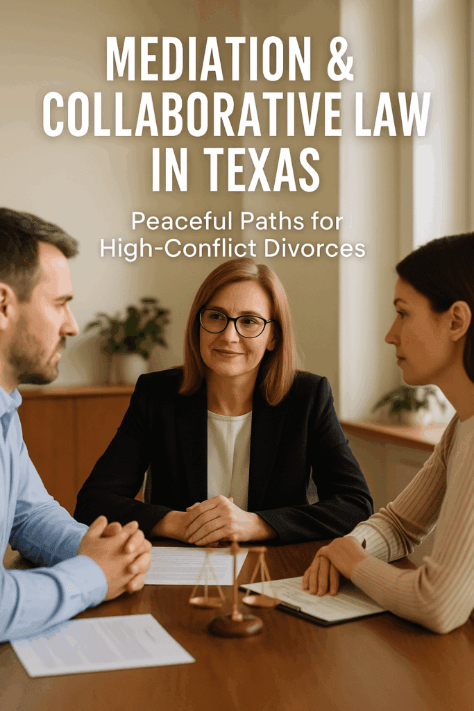 Mediation and collaborative law in Texas for high-conflict divorces