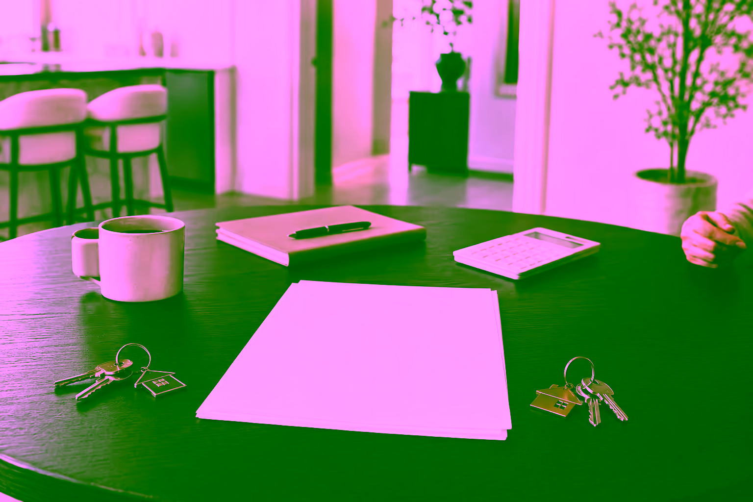 Cohabitation agreement, house keys, and financial planning materials